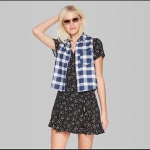 Medium Wild Fable blue plaid sleeveless shirt NWT
